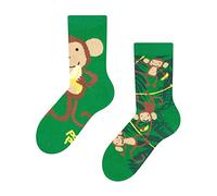 Dedoles Chaussettes Unisexe Homme Femme & Enfants beaucoup designs amusants gauche droite différent, couleur: Vert, motif: Singes, taille: 23-26