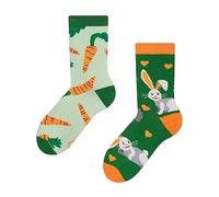 Dedoles Chaussettes Unisexe Homme Femme & Enfants beaucoup designs amusants gauche droite différent, couleur: Vert, motif: Lapin et carotte, taille: 23-26
