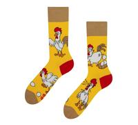 Dedoles Chaussettes Unisexe Homme Femme & Enfants beaucoup designs amusants gauche droite différent, couleur: Jaune, motif: Poule ou oeuf, taille: 39-42