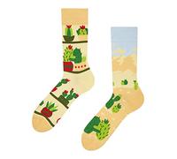 Dedoles Chaussettes Unisexe Homme Femme & Enfants beaucoup designs amusants gauche droite différent, couleur: Beige, motif: Amour du cactus, taille: 43-46