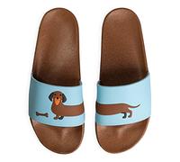 Dedoles Chaussure Homme Femme & Enfants Sandales Antidérapant designs amusants Livre Pizza Café Renard Lama Cadeau, Couleur: Teckel à poil long, 43 EU
