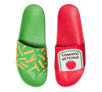 Dedoles Chaussure Homme Femme & Enfants Sandales Antidérapant designs amusants Livre Pizza Café Renard Lama Cadeau, Couleur: Frites et ketchup, 40 EU