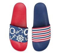 Dedoles Chaussure Homme Femme & Enfants Sandales Antidérapant designs amusants Livre Pizza Café Renard Lama Cadeau, Couleur: Rayures bleu marine, 46 EU