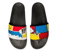 Dedoles Chaussure & Pantoufles Homme Femme & Enfants Sandales Antidérapant designs amusants Livre Pizza Café Renard Lama Cadeau, Couleur: Bandes dessinées colorées, Taille: 44 EU