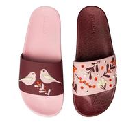 Dedoles Chaussure & Pantoufles Homme Femme & Enfants Sandales Antidérapant designs amusants Livre Pizza Café Renard Lama Cadeau, Couleur: Oiseaux et baies, Taille: 39 EU