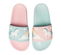 Dedoles Chaussure & Pantoufles Homme Femme & Enfants Sandales Antidérapant designs amusants Livre Pizza Café Renard Lama Cadeau, Couleur: Licorne et arc-en-ciel, Taille: 33 EU