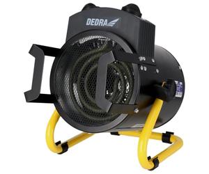 DEDRA Canon à Chaleur Électrique 2 kW (2000W) - Chauffage d'Appoint Portable 230V - Souffleur à Air Chaud pour Garage, Cave, Atelier - Thermostat, 3 Modes (Rond Noir DED9930B)