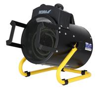 DEDRA Canon à Chaleur Électrique Professionnel 3 kW (3000W) - Chauffage d'Appoint Puissant 230V pour Garage, Atelier ou Chantier - Thermostat Réglable, 3 Modes, Portable (Rond Noir DED9931B)