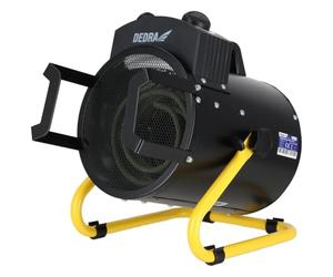 DEDRA Canon à Chaleur Électrique Professionnel 3 kW (3000W) - Chauffage d'Appoint Puissant 230V pour Garage, Atelier ou Chantier - Thermostat Réglable, 3 Modes, Portable (Rond Noir DED9931B)