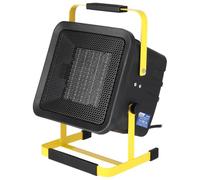 DEDRA Canon à Chaleur Électrique PTC 3 kW (3000W) - Chauffage Céramique Carré 230V - Thermostat Réglable, Économique, Silencieux, Support Inclinable (Noir DED9931C3)