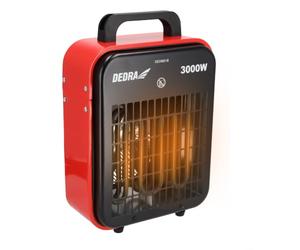 DEDRA Chauffage de Chantier 3000W - Canon à Chaleur Électrique Inclinable avec Thermostat - Aérotherme Industriel pour Garage et Atelier - Mode Ventilateur