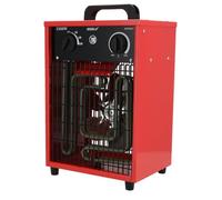 DEDRA Chauffe-air électrique 3,3 kW, utile dans les pièces fermées, thermostat, trois modes de fonctionnement, réglage de la température, boîtier en métal, surface de chauffage : ~ 35 m²