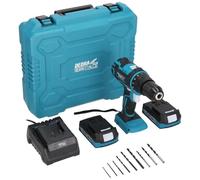 DEDRA DED7030A02,Kit d'outils dans un coffret tournevis 18 V 50 Nm, jusqu'à 1750 tr/min, 19 modes, 2 batteries 2 Ah, chargeur avec lumière LED, accessoires 9 pièces, kit mobile professionnel pour bois