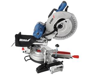 DEDRA DED7772 Scie à onglets radiale 2000 W, lame 305 x 30 mm, 4500 tr/min, inclinaison gauche/droite, avec laser, démarrage progressif et fonction de coulisse pour bois et panneaux.