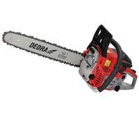 DEDRA DED8718 Tronçonneuse à essence 2,4 kW 58 cm³, rail de guidage 18" 45 cm, monocylindre à deux temps, refroidi par air, vitesse de chaîne 25 m/s, pour une performance élevée et une coupe uniforme