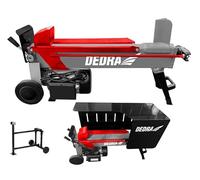 DEDRA Fendeur de bûches horizontal 2000 W - Vitesse de rotation maximale : 2850 tr/min - Cylindre hydraulique - Force de fendage élevée - Protection du métal - Base stable - Pour travail quotidien du