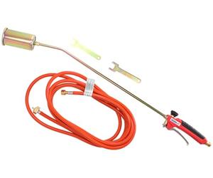 DEDRA Kit de couvreur, brûleur à gaz à buse unique, brûleur de chauffe industriel, désherbeur thermique, buse Ø 60 mm, tuyau de 5 m, température de chauffe maximale 1 850 °C