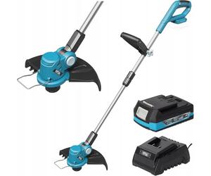 DEDRA Kit de débroussailleuse électrique, avec batterie 2,0 Ah 18 V et chargeur, diamètre de coupe 30 cm, 8800 tr/min, léger et ergonomique, poids : 1,9 kg, tube télescopique et poignée réglable