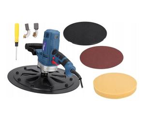 DEDRA Lisseuse à Plâtre Électrique 750W Ø375mm - Talocheuse Professionnelle avec Éponge + Disque Abrasive + Papier de Verre - Surface Parfaite, Maniable, Marque Fiable