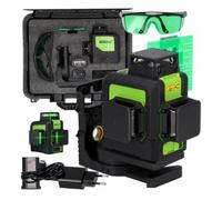 DEDRA Multilaser 3D - Niveau Laser VERT 3 x 360° (MC0904) - 12 Lignes Autonivelantes - Laser de Construction Professionnel pour Plafonds, Murs et Sols - Batterie Li-Ion