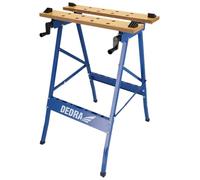 Dedra N111 Établi de Travail Charge maximale 100 kg Grande Surface de Travail Échelle imprimée et indications d'angles Pliable Polyvalent Réglable Établi avec mâchoires de Serrage Table de Travail