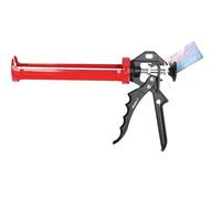 DEDRA Pistolet extrudeur à cartouche 330 ml, modèle à cadre avec tube rotatif, pour silicone, colle, mastic et produits d’étanchéité, avec blocage du piston, tige chromée et gâchette en aluminium