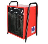 DEDRA Radiateur Industriel 15kW 400V Portable - Chauffage d'Atelier - Électrique - Grille de Protection - Système contre la surchauffe - Montage Mural - 3 Phases - Robuste et Durable - Rouge