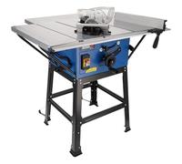 DEDRA Scie de table pour bois, raboteuse, scie circulaire 2000 W, lame de scie de 254 mm, avec trois disques inclus, 4800 tr/min, épaisseur de coupe max. 87 mm, scie circulaire de table pour