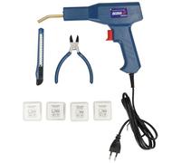 DEDRA Soudeuse plastique puissante 50 W DED7529, jusqu'à 500 °C, kit avec 200 agrafes, avec éclairage LED, prise UE, 4 types d'agrafes Agrafeuse à chaud, soudeuse plastique Kit de réparation