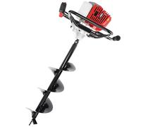 DEDRA Tarière à essence, 52 cm3, pour percer des trous pour poteaux de clôture, arbres ou arbustes, réservoir de carburant spacieux (1,25 l), construction stable, boîtier renforcé