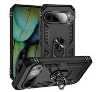 Dedux Coque Compatible avec Google Pixel 9 [Tough Armor Series] Robuste Anti-Scratch PC arrière Panneau + Pare-Chocs TPU étanche aux Chocs + parenthèse Pliable. Noir