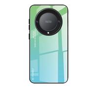 Dedux Coque pour Honor Magic 6 Lite 5G (Magic6 Lite) / X9b, Etui Dégradé de Couleur Verre Trempé Back Coque + Souple Silicone TPU Case Cover Protection Antichoc Housse (Vert)