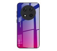 Dedux Coque pour Honor Magic 7 Lite 5G (Magic7 Lite) / X9c, Etui Dégradé de Couleur Verre Trempé Back Coque + Souple Silicone TPU Case Cover Protection Antichoc Housse (Bleu/Rouge)