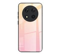 Dedux Coque pour Honor Magic 7 Lite 5G (Magic7 Lite) / X9c, Etui Dégradé de Couleur Verre Trempé Back Coque + Souple Silicone TPU Case Cover Protection Antichoc Housse (Blond/Rose)