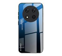 Dedux Coque pour Honor Magic 7 Lite 5G (Magic7 Lite) / X9c, Etui Dégradé de Couleur Verre Trempé Back Coque + Souple Silicone TPU Case Cover Protection Antichoc Housse (Bleu/Noir)