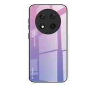 Dedux Coque pour Honor Magic 7 Lite 5G (Magic7 Lite) / X9c, Etui Dégradé de Couleur Verre Trempé Back Coque + Souple Silicone TPU Case Cover Protection Antichoc Housse (Violet)