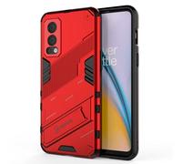 Dedux Coque pour OnePlus Nord 2 5G, Armure Militaire Pc Dur Silicone TPU avec Béquille. Rouge