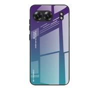 Dedux Coque pour OnePlus Nord 4 5G, Etui Dégradé de Couleur Verre Trempé Back Coque + Souple Silicone TPU Case Cover Protection Antichoc Housse (Violet/Vert)