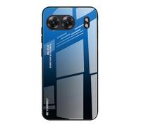 Dedux Coque pour OnePlus Nord 4 5G, Etui Dégradé de Couleur Verre Trempé Back Coque + Souple Silicone TPU Case Cover Protection Antichoc Housse (Bleu/Noir)
