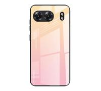 Dedux Coque pour OnePlus Nord 4 5G, Etui Dégradé de Couleur Verre Trempé Back Coque + Souple Silicone TPU Case Cover Protection Antichoc Housse (Blond/Rose)
