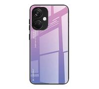 Dedux Coque pour OnePlus Nord CE3 5G, Etui Dégradé de Couleur Verre Trempé Back Coque + Souple Silicone TPU Case Cover Protection Antichoc Housse (Violet)