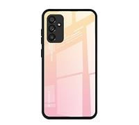 Dedux Coque pour Samsung Galaxy A04s / Samsung Galaxy A13 5G, Etui Dégradé de Couleur Verre Trempé Back Coque + Souple Silicone TPU Case Cover Protection Antichoc Housse (Blond/Rose)