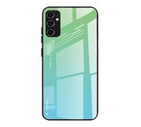Dedux Coque pour Samsung Galaxy A54 5G, Etui Dégradé de Couleur Verre Trempé Back Coque + Souple Silicone TPU Case Cover Protection Antichoc Housse (Vert)