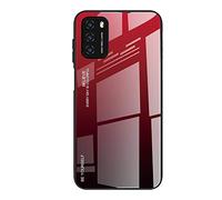 Dedux Coque pour Samsung Galaxy A56 5G / A36 5G, Etui Dégradé de Couleur Verre Trempé Back Coque + Souple Silicone TPU Case Cover Protection Antichoc Housse (Rouge/Noir)