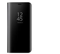Dedux Coque pour Samsung Galaxy S21 5G, Clear View Etui à Rabat Cover Flip Translucide Standing Support Miroir Antichoc Portable Case pour Samsung Galaxy S21 5G.Noir