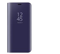 Dedux Coque pour Samsung Galaxy S21 Plus 5G, Clear View Etui à Rabat Cover Flip Translucide Standing Support Miroir Antichoc Portable Case pour Samsung Galaxy S21 Plus 5G.Bleu Violet