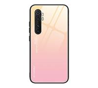 Dedux Coque pour Xiaomi Mi Note 10 Lite, Etui Dégradé de Couleur Verre Trempé Back Coque + Souple Silicone TPU Case Cover Protection Antichoc Housse (Blond/Rose)