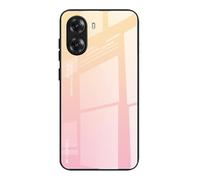 Dedux Coque pour Xiaomi Poco X7 Pro 5G, Etui Dégradé de Couleur Verre Trempé Back Coque + Souple Silicone TPU Case Cover Protection Antichoc Housse (Blond/Rose)