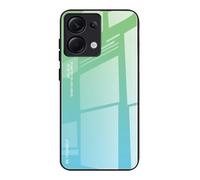 Dedux Coque pour Xiaomi Redmi Note 13 4G, Etui Dégradé de Couleur Verre Trempé Back Coque + Souple Silicone TPU Case Cover Protection Antichoc Housse (Vert)