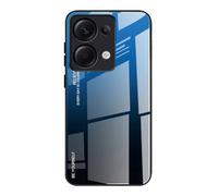 Dedux Coque pour Xiaomi Redmi Note 13 Pro 4G, Etui Dégradé de Couleur Verre Trempé Back Coque + Souple Silicone TPU Case Cover Protection Antichoc Housse (Bleu/Noir)